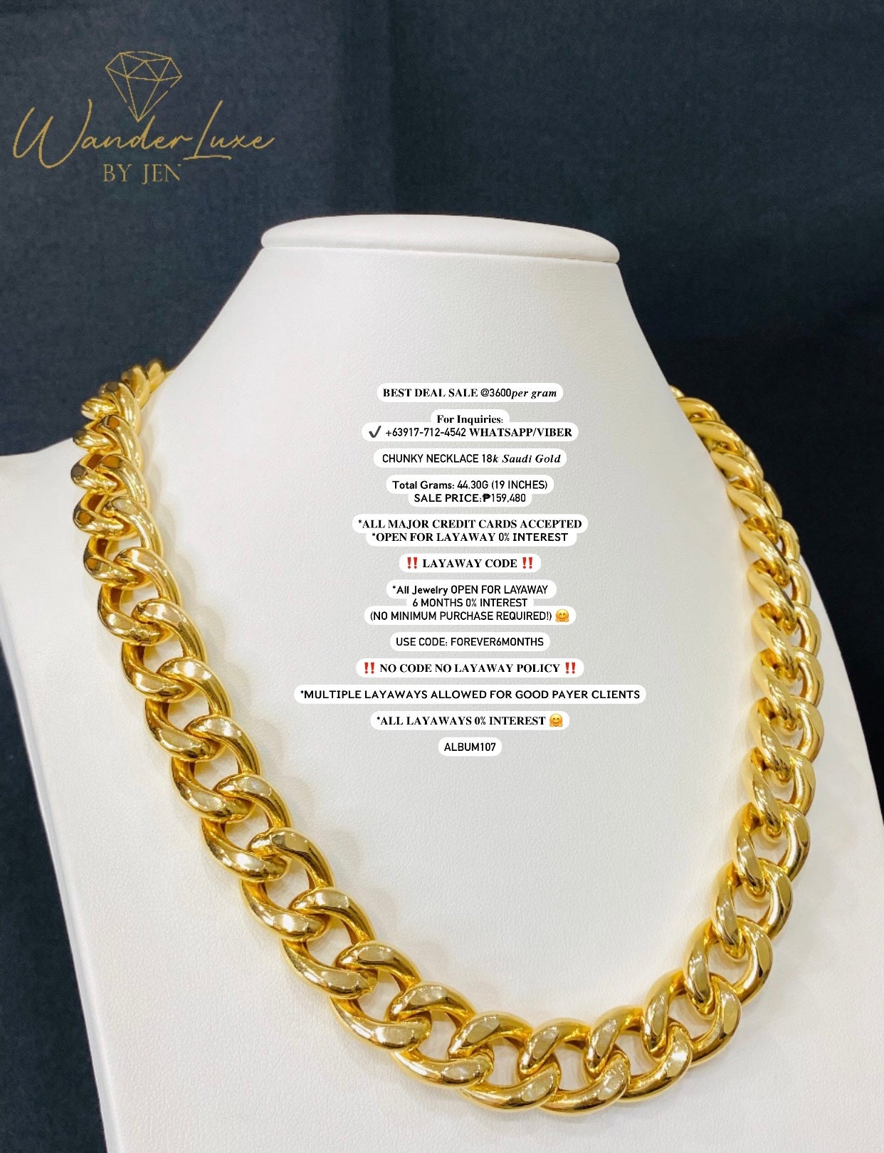 Chunky Necklace 18k Saudi Gold 19 / 44.30g #ALBUM107