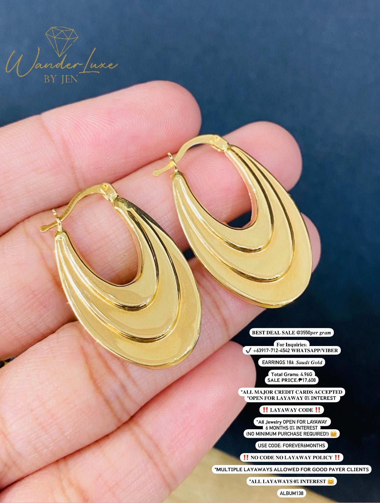 Earrings 18k Saudi Gold 4.96g #ALBUM138