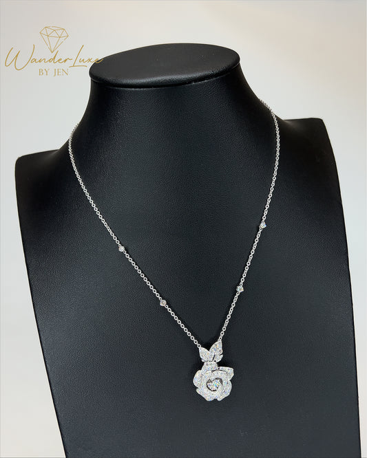 HK Setting Diamond Necklace 14k Gold (16-18” adjustable)