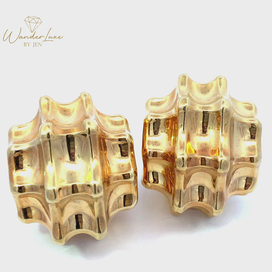 Electroform Earrings 18k Saudi Gold 15.69g
