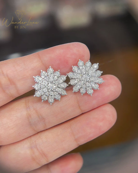 HK Setting Diamond Earrings 14k Gold