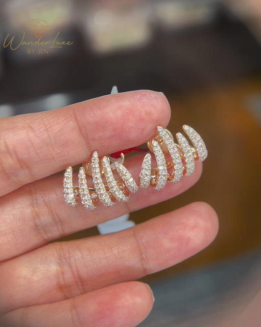 HK Setting Diamond Earrings 18k Rosegold