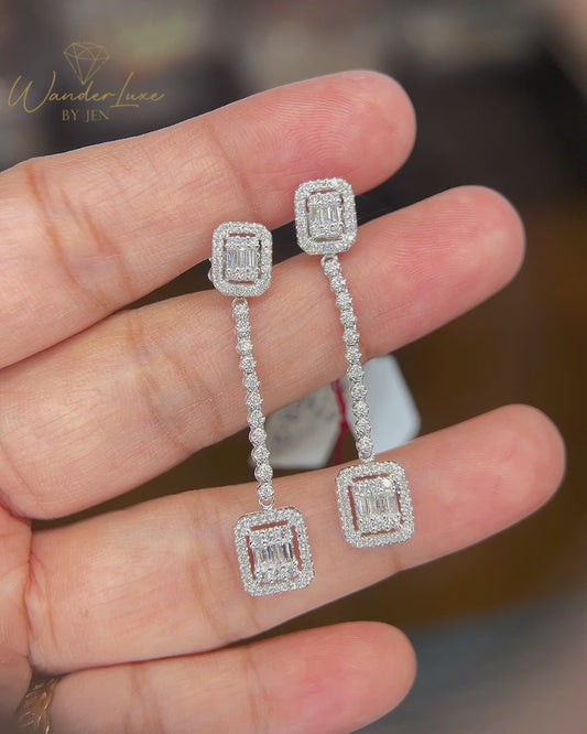 HK Setting Diamond Earrings 14k Gold