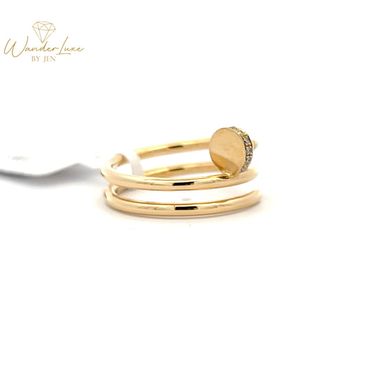 HK Setting DIAMOND Ring w/ Serial 18k Gold #RA