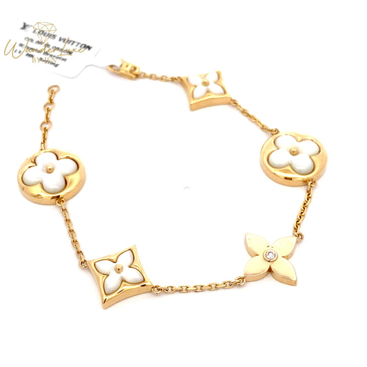 HK Setting Diamond Bracelet w/ Serial 18k Gold 16.58g