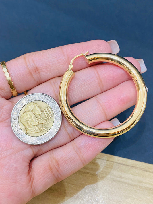 Loop Earrings 18k Saudi Gold 5.93g #ALUM05