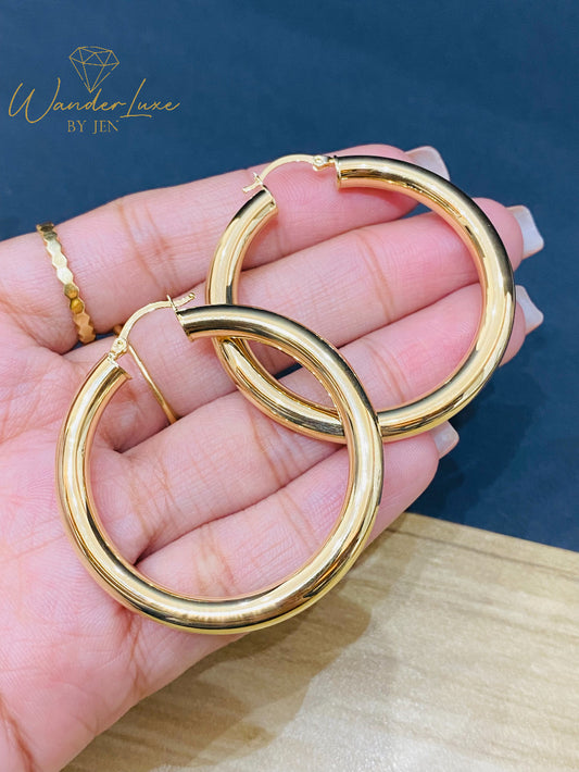 Loop Earrings 18k Saudi Gold 5.93g #ALUM05