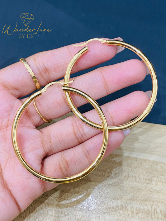 Loop Earrings 18k Saudi Gold 3.52g #ALBUM08