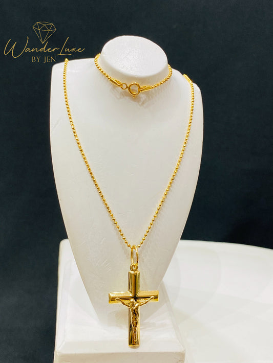 Cross Necklace 18k Saudi Gold 21