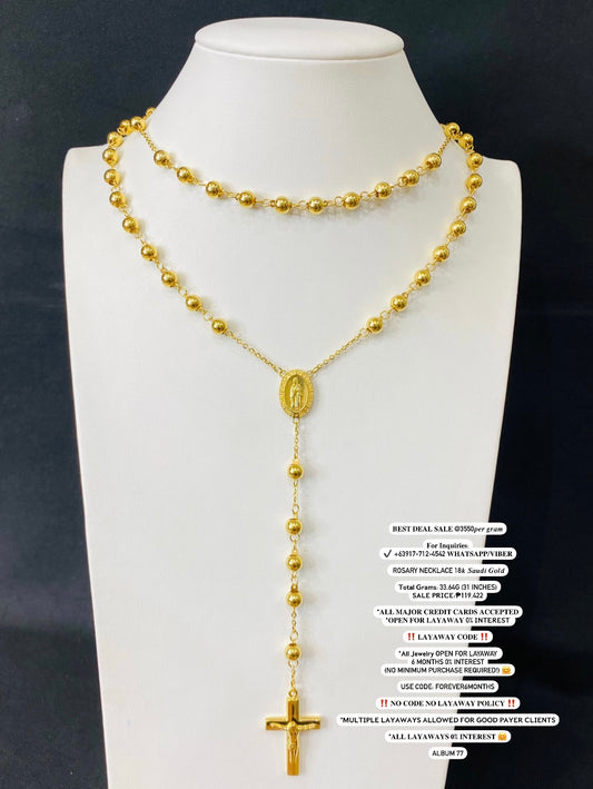 Rosary Necklace 18k Saudi Gold 31