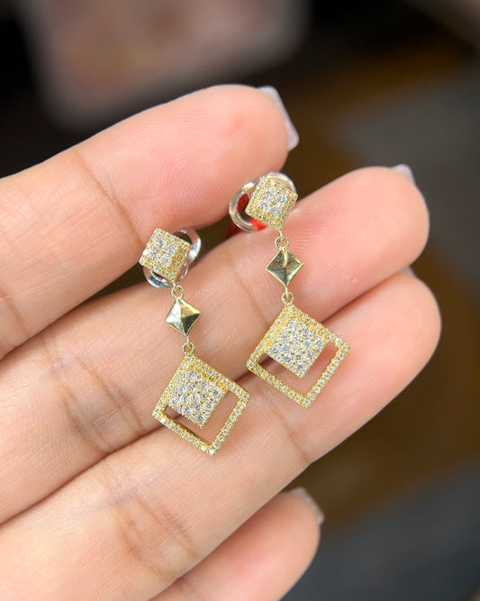 HK Setting DIAMOND Earrings 14k Gold