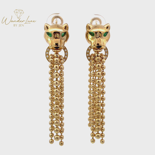 HK Setting Diamond Earrings w/ Serial 18k Gold 17.81g