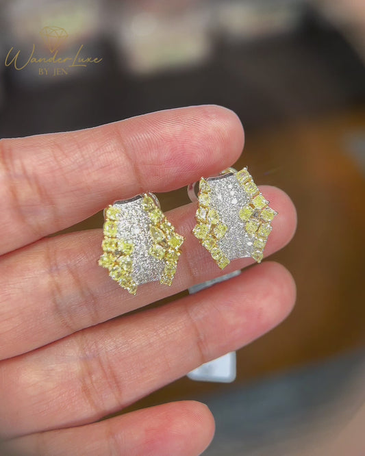 HK Setting Diamond Earrings 14k Gold