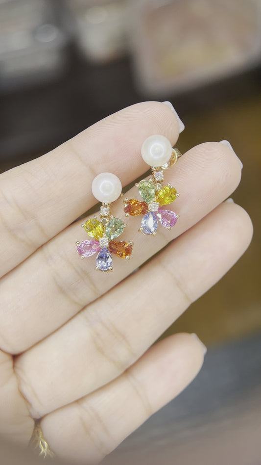 HK Setting DIAMOND Earrings 18k Rosegold