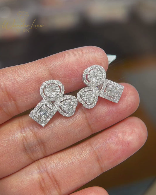 HK Setting Diamond Earrings 18k Gold