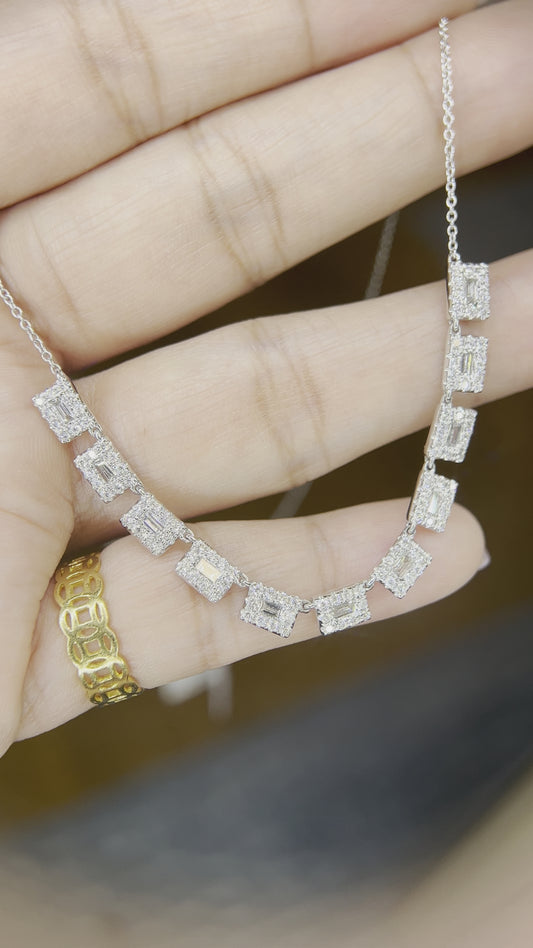 HK Setting DIAMOND Necklace 14k Gold (16-18” adjustable)