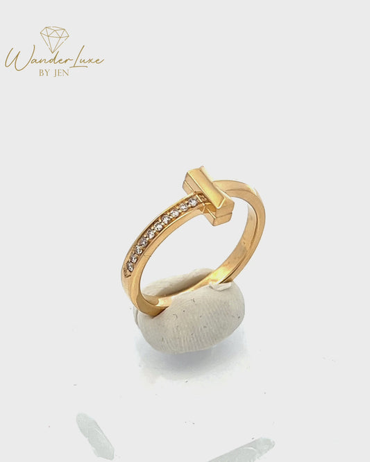 HK Setting Diamond Ring w/ Serial 18k Gold #RA