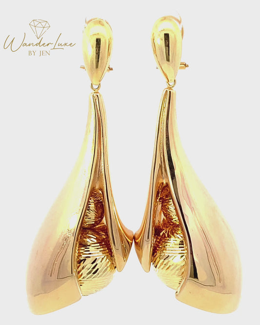 Electroform Earrings 18k Saudi Gold 23.38g