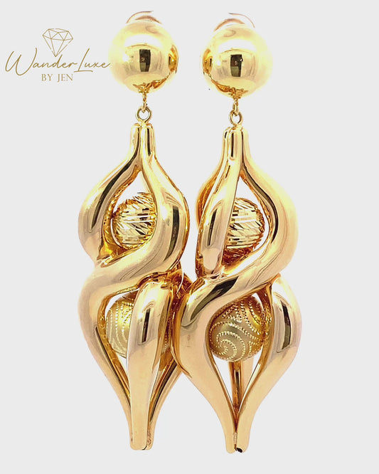 Electroform Earrings 18k Saudi Gold 27.28g