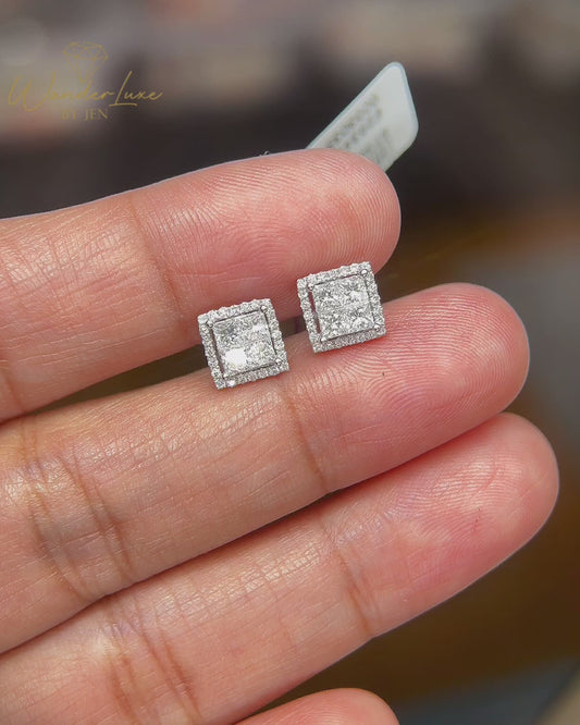 HK Setting Diamond Earrings 18k Gold