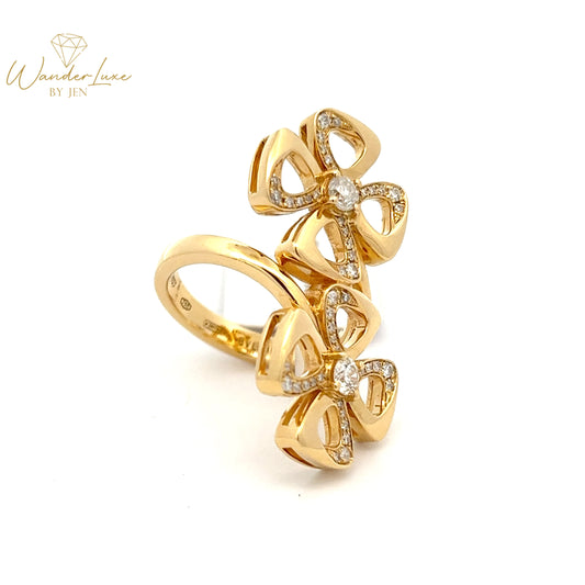 HK Setting DIAMOND Ring w/ Serial 18k Gold 8.49g #RA