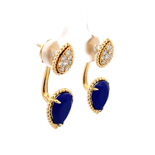 HK Setting DIAMOND Earrings w/ Serial 18k Gold #MS