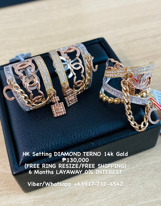 HK Setting DIAMOND Terno 14k Gold #MS