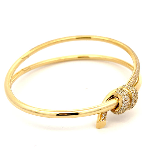 HK Setting DIAMOND Bangle w/ Serial 18k Gold (ALL SIZES AVAILABLE) #MS