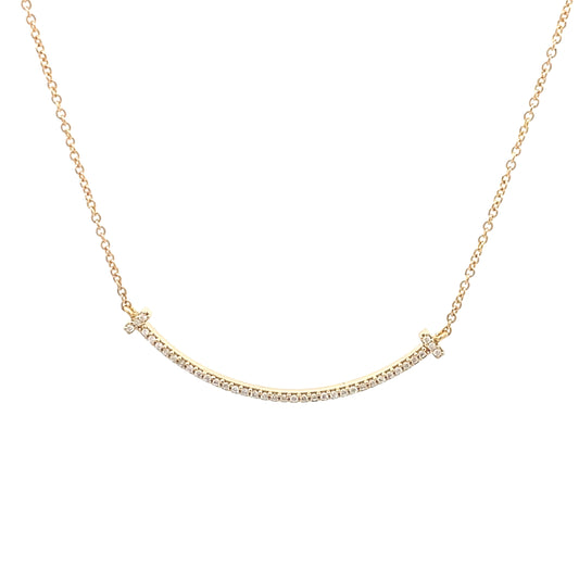 HK Setting Diamond Necklace w/ Serial 18k Gold 14-16” adjustable #MS