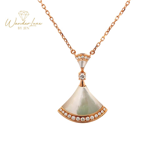 HK Setting DIAMOND Necklace w/ Serial 18k Rosegold (16-18” adjustable)