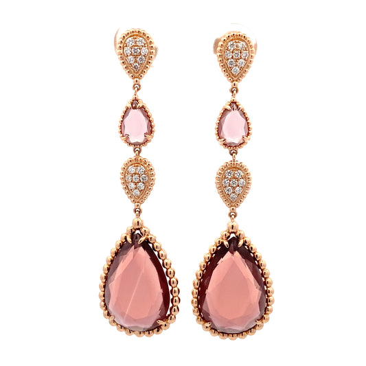 HK Setting DIAMOND Earrings w/ Serial 18k Rosegold #MS