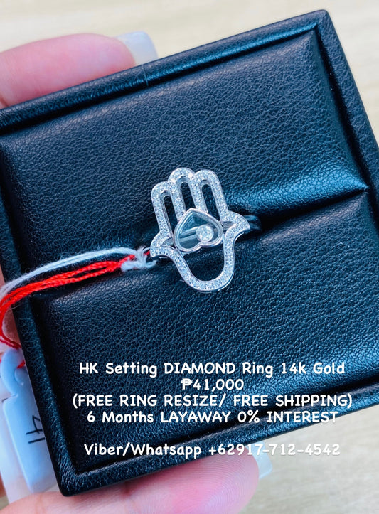 HK Setting DIAMOND Ring 14k Gold #MS