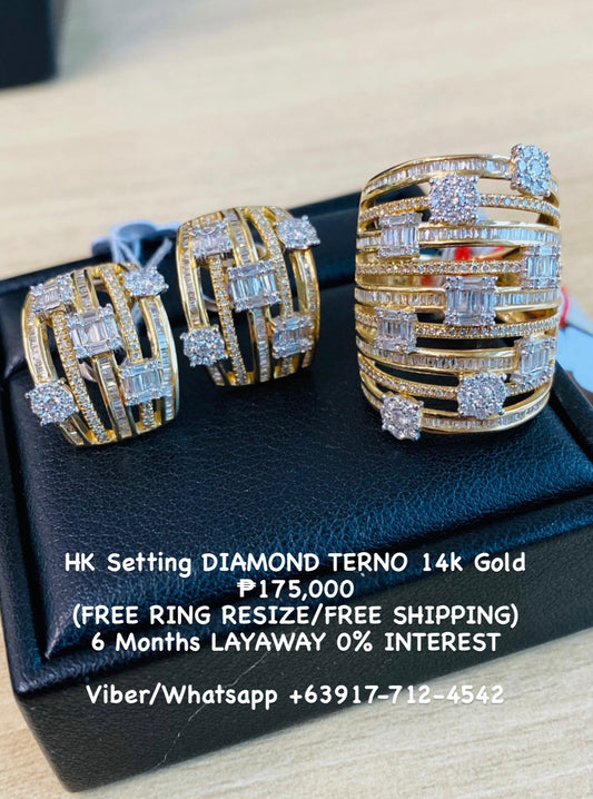 HK Setting DIAMOND Terno 14k Gold #MS