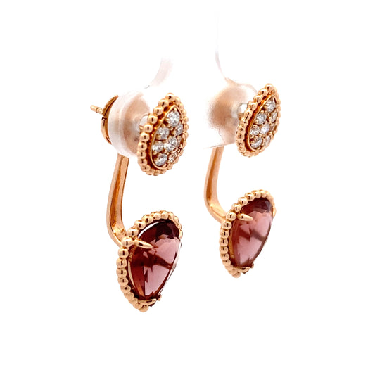 HK Setting DIAMOND Earrings w/ Serial 18k Rosegold #MS