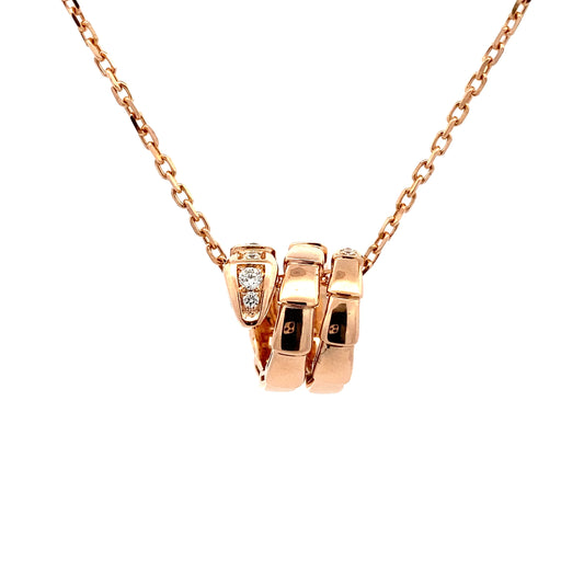 HK Setting DIAMOND Rosegold Necklace w/ Serial 18k Gold (16-17” adjustable) #MS