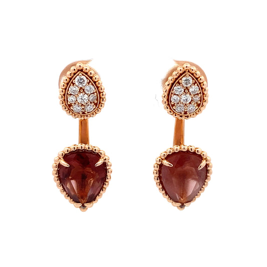 HK Setting DIAMOND Earrings w/ Serial 18k Rosegold #MS