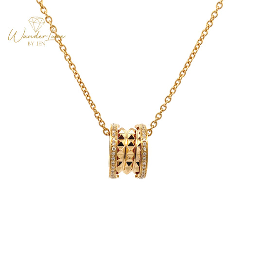 HK Setting DIAMOND Necklace w/ Serial 18k Gold (16-22” adjustable)