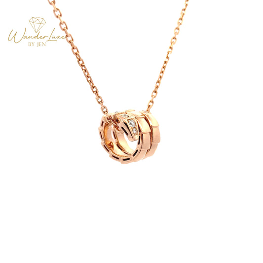 HK Setting DIAMOND Necklace w/ Serial 18k Rosegold (16-17” adjustable)