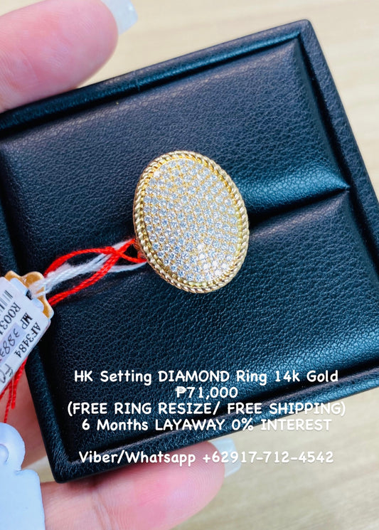 HK Setting DIAMOND Ring 14k Gold #MS