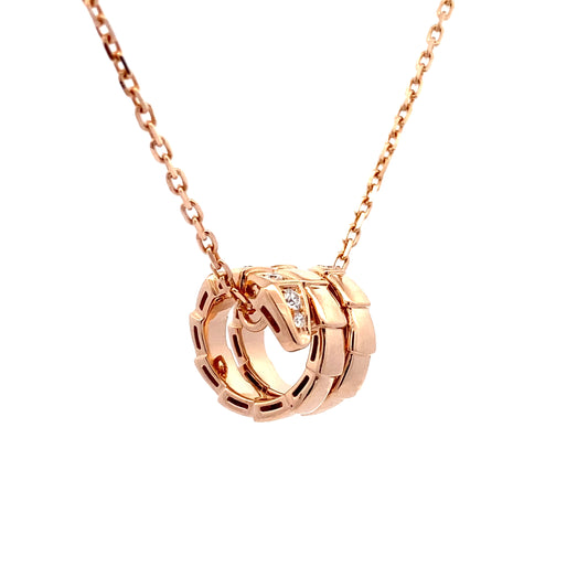 HK Setting DIAMOND Necklace w/ Serial 18k Rosegold (16-18” adjustable) #MS