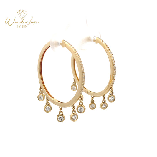 HK Setting DIAMOND Earrings 14k Gold