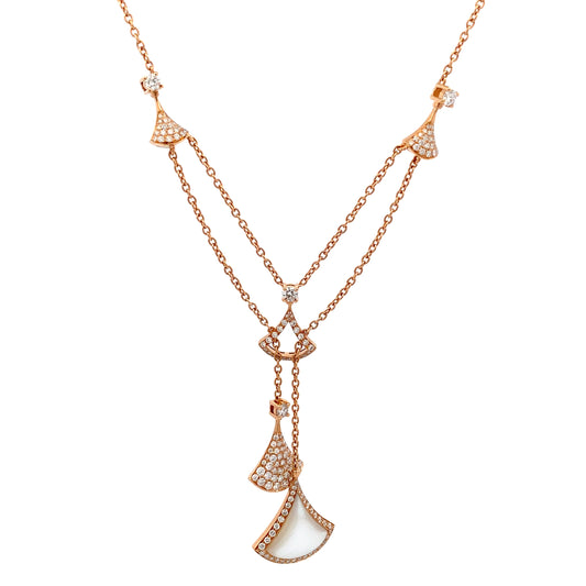 HK Setting DIAMOND Necklace w/ Serial 18k Rosegold (16-18” adjustable) #MS