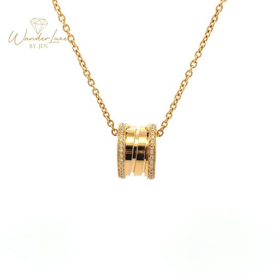 HK Setting DIAMOND Necklace w/ Serial 18k Gold (16-22” adjustable)