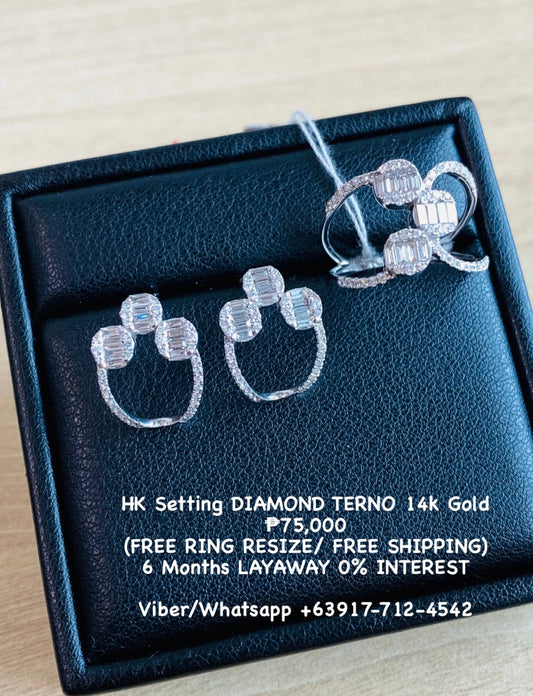 HK Setting DIAMOND Terno 14k Gold #MS