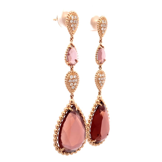 HK Setting DIAMOND Earrings w/ Serial 18k Rosegold #MS