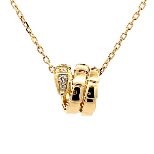 HK Setting DIAMOND Necklace w/ Serial 18k Gold (16-18” adjustable) #MS