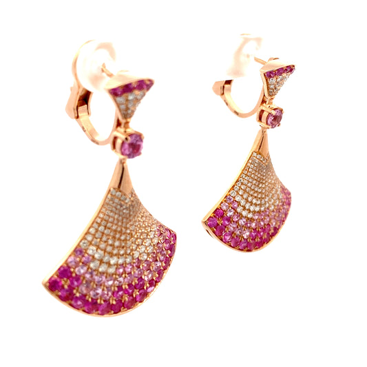 HK Setting Diamond Earrings w/ Serial 18k Rosegold #MS