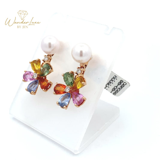 HK Setting DIAMOND Earrings 14k Rosegold