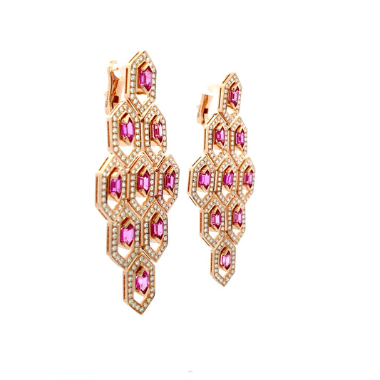 HK Setting DIAMOND Earrings w/ Serial 18k Rosegold #MJ