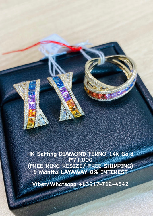 HK Setting DIAMOND Terno 14k Gold #MS